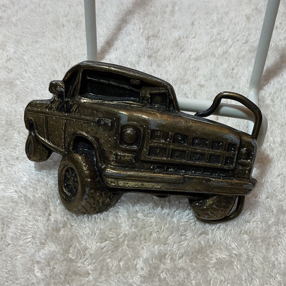 1978 Bergamot Brass Works 3D Belt Buckle Pickup Truck - Made in U.S.A., Signed